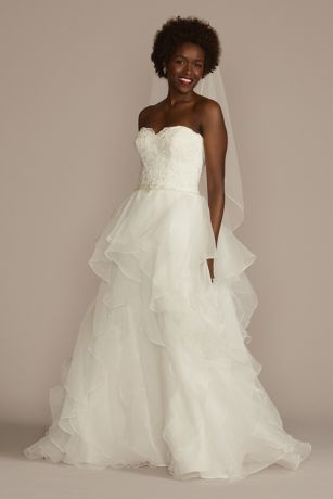 Lace and Organza Wedding Ball Gown with ...